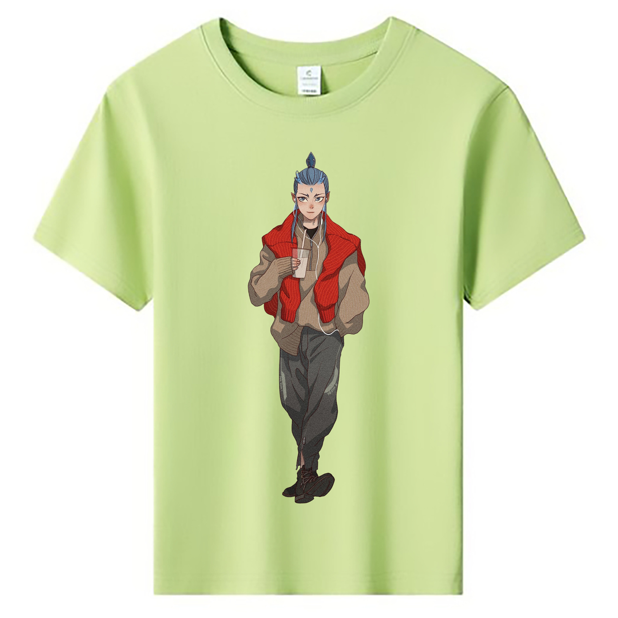 （画像用） Ne Zha 2 ナタ 魔童の大暴れ 綿100％キッズTシャツ（フロントプリント）